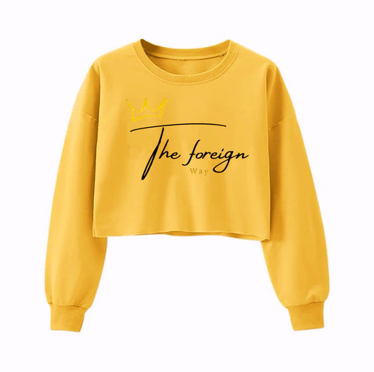 " TFW " Crew Neck Crop Top